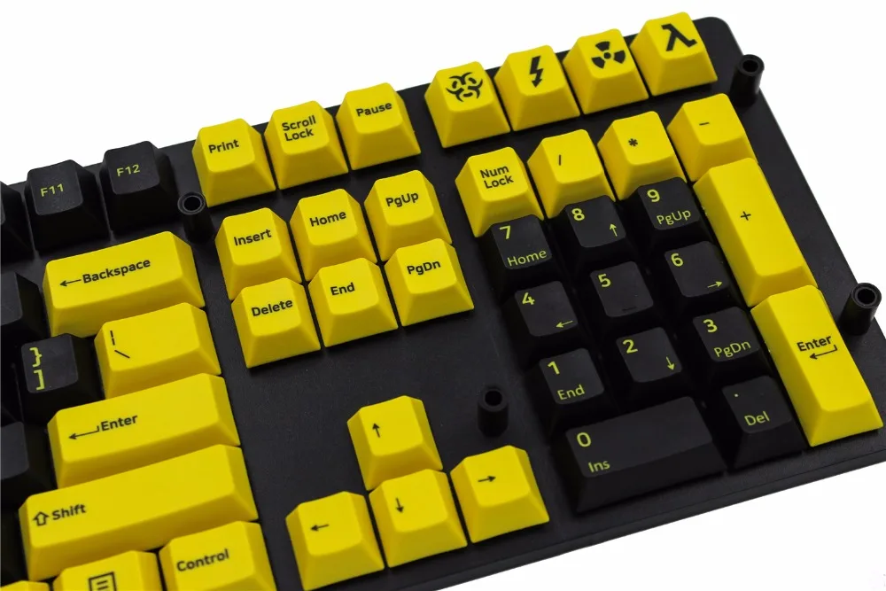 MP Вишневый профиль английская версия краситель-сублимированный желтый и черный Keycap 108 клавиш PBT Keycap для механической клавиатуры