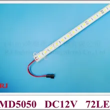 Светодиодный Жесткая светодиодная полоска жесткий линейный светильник бар Алюминиевая СВЕТОДИОДНАЯ подсветка свет SMD 5050 100 см 72 светодиодный DC12V