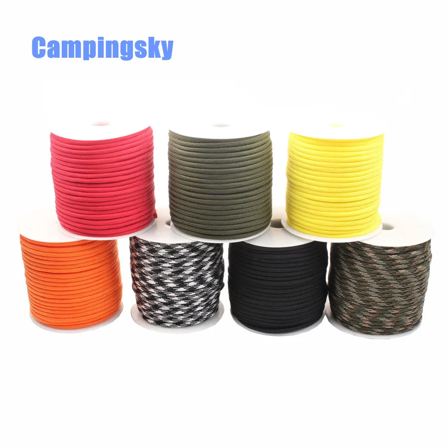 CAMPINGSKY Paracord 550 4 мм веревка 100 футов Паракорд для выживания парашютный шнур шнурок веревка для скалолазания кемпинга оборудование для выживания комплект