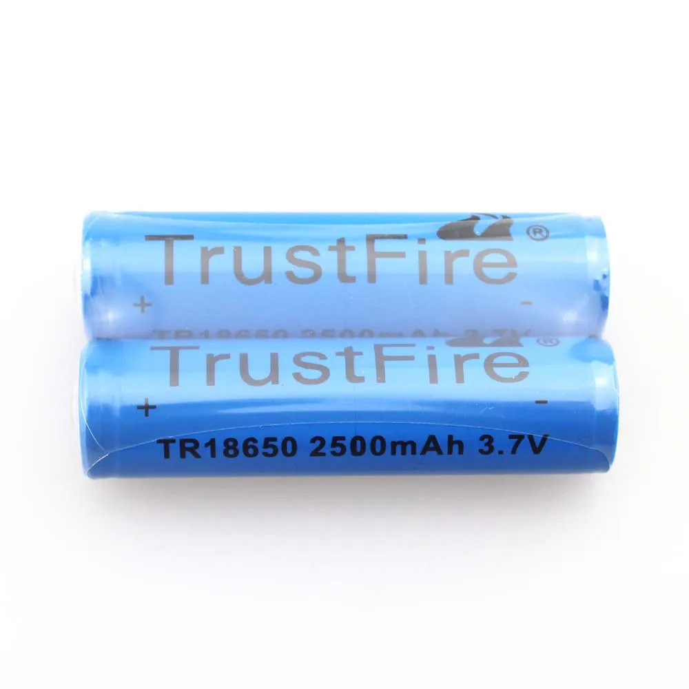 

5pcs/lot TrustFire TR18650 3.7V 2500mAh Rechargeable Li-ion Battery with PCB Protection Power Source For LED Flashlight