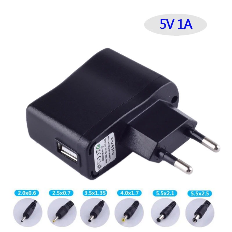 

DC 5V 1A Smart Intelligent Wall Charger Universal AC DC Power Supply Adapter DC Micro USB Type-c and 5.5*2.5mm