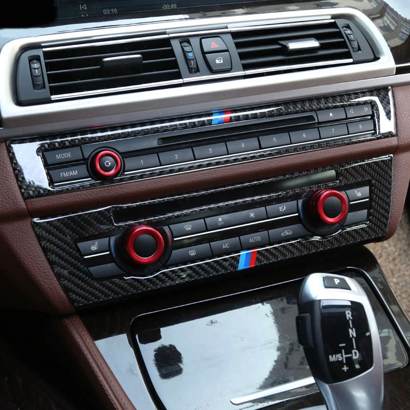 Für BMW 5er F10 2011-2017 Kohlefaser Lautsprecher Rahmen Panel Trimmen Aufkleber