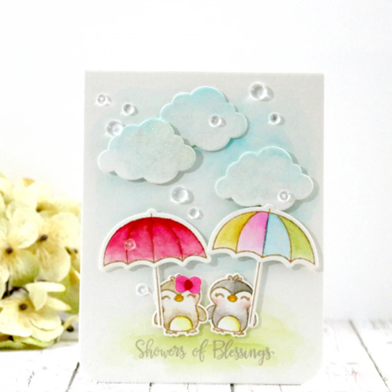 

Sunny Rain Cloud Umbrella Clear Stamp DIY Stencil For Scrapbooking Handcraft Embossing Template Making Paper Cards Crafts 2019