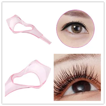 

3 In 1 Eyelash Tools Makeup Mascara Shield Guard Curler Applicator Comb Guide New