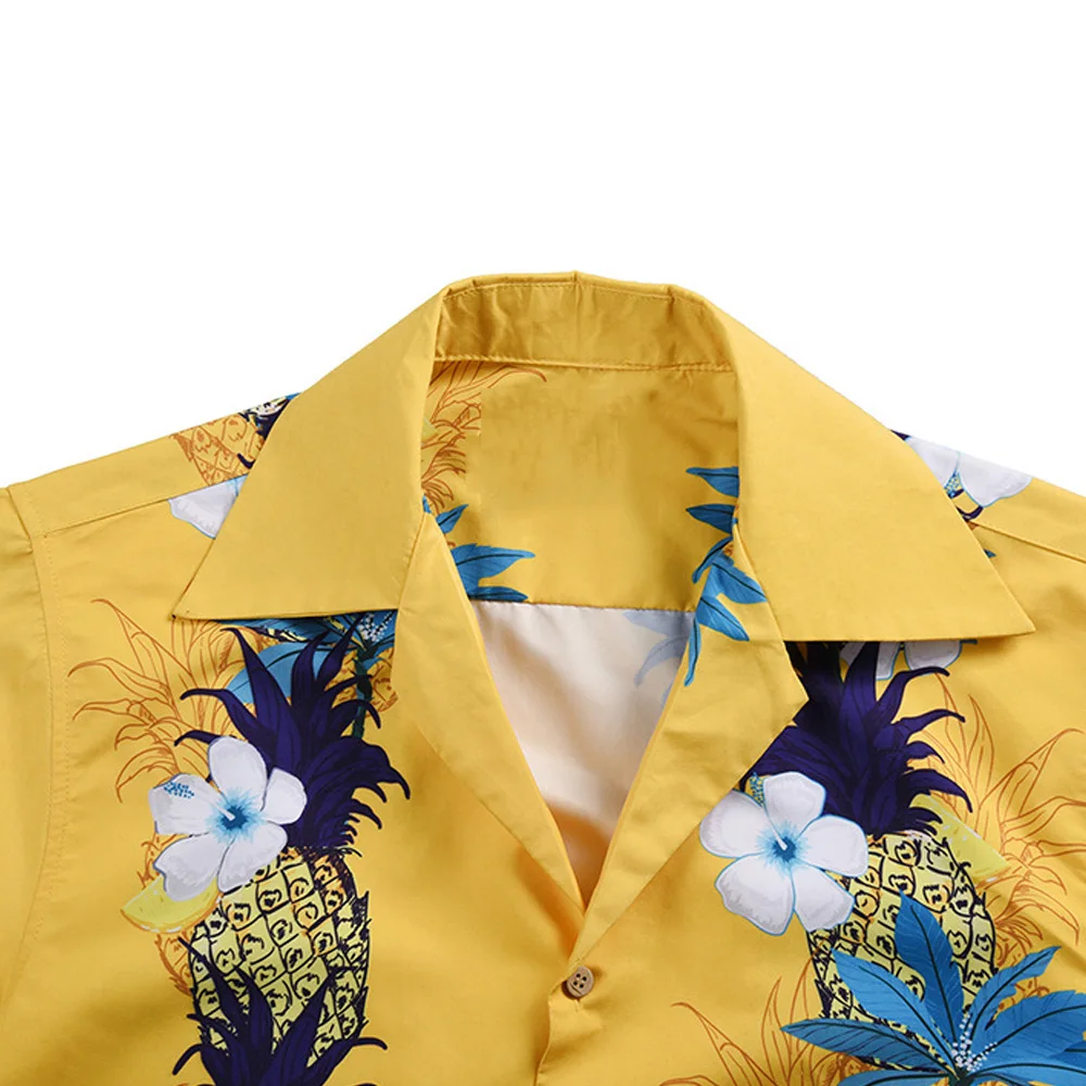 1950 Ретро Винтаж Для мужчин рубашки Топы Рубашки повседневные Для мужчин 2019 летние шорты рукавом хип-хоп мода Harajuku уличная гавайская рубашка