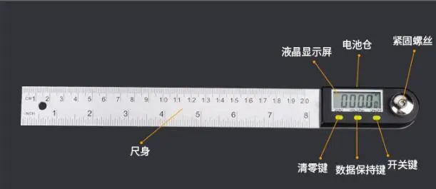 Цифровой дисплей Угловой манометр из нержавеющей стали электронный угловой манометр деревообрабатывающий угловой метр Многофункциональный 360 градусов