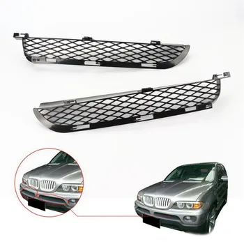 

TAIHONGYU Pair Black Mesh Front Upper Bumper Grilles Fit For BMW X5 E53 LCI 2003-2006 Facelift