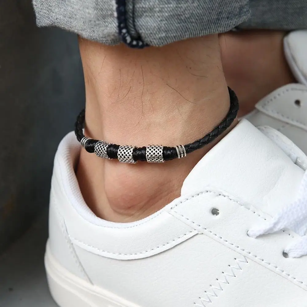 

Mens Womens Leather Rope Anklet Ankle Bracelet Barefoot Sandal Beach Foot Chain