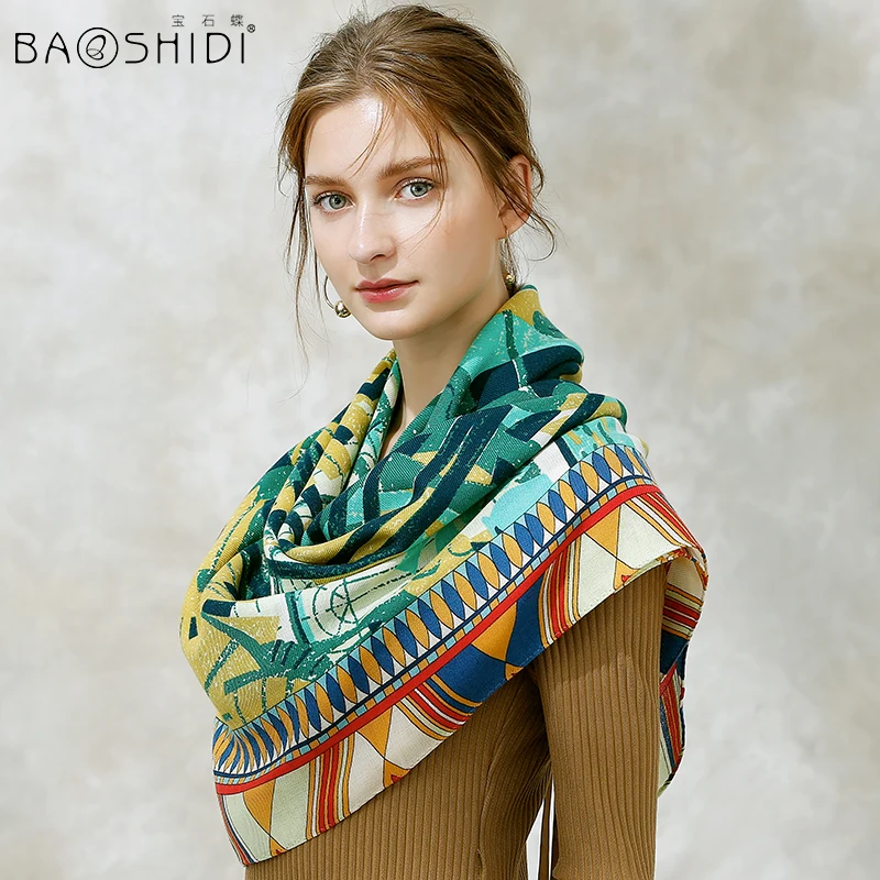 BAOSHIDI/2017 модные зимние шарфы из 100% шерсти для женщин теплые мягкие элегантные