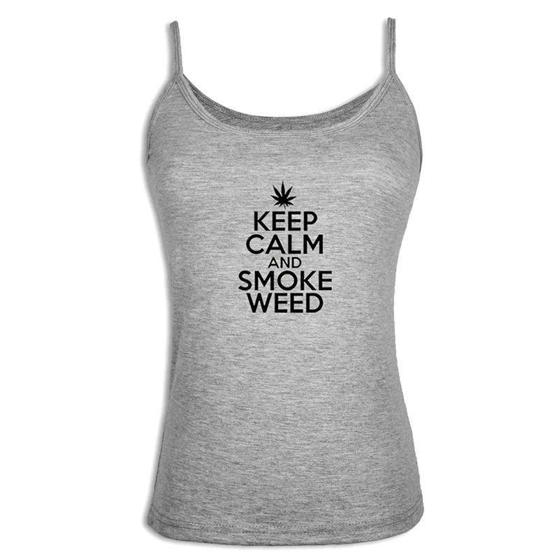 YeSINGLET670G KEEP CALM AND SMOKE WEED the tv show Friends Monica и Rachel Женская свободная кофта сексуальный жилет с одной спинкой хлопчатобумажные Жилеты - Цвет: YeSINGLET670G