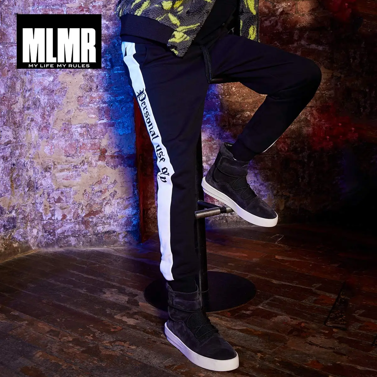 MLMR мужские осенние брюки с буквенным принтом, спортивные брюки, мужские спортивные брюки | 218314527 - Цвет: BLACK BEAUTY
