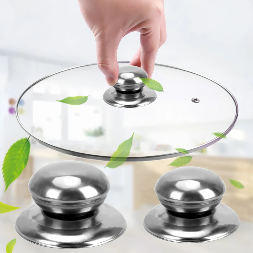 

Stainless Steel Handgrip S/L Pan Cover Knob Replacement Glass Pot Lid Handle Kitchen Tool