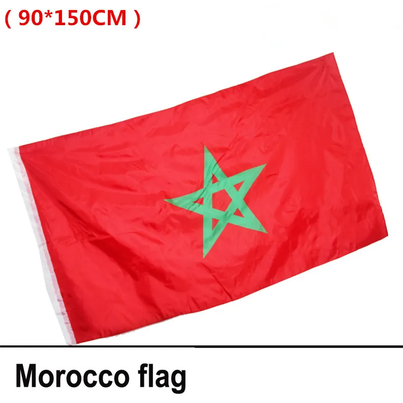 

1PCS 90 x 150 cm Moroccan Flag Football Others Match Parade Banner Hanging Flag Morocco Home Office Decoration
