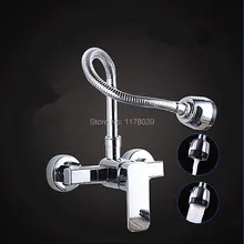 В стену горячей и холодной смесителя, 2 отверстия смеситель с одной ручкой, вращающаяся кухонная раковина латунный кран, J15665