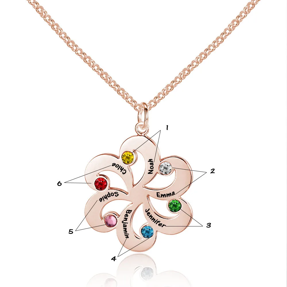 925 Sterling Silver Colorful Birthstone Name Necklace Flower Pendants Customized Women Jewelry Personalized Gift (NE101607) 925 Sterling Silver Colorful Birthstone Name Necklace Flower Pendants Customized Women Jewelry Personalized Gift (NE101607)