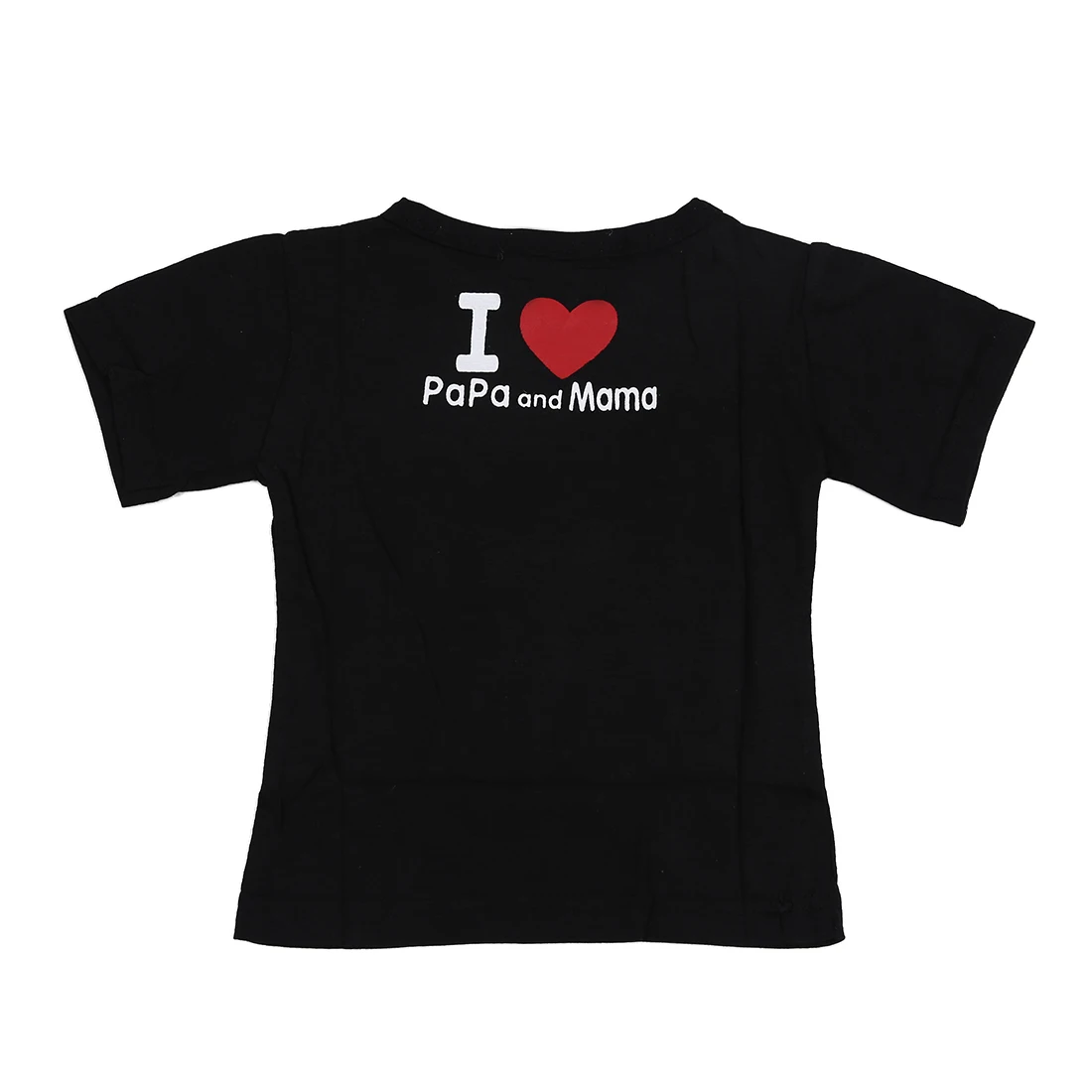 Детская одежда хлопок I love papa письма с коротким рукавом черная футболка я люблю