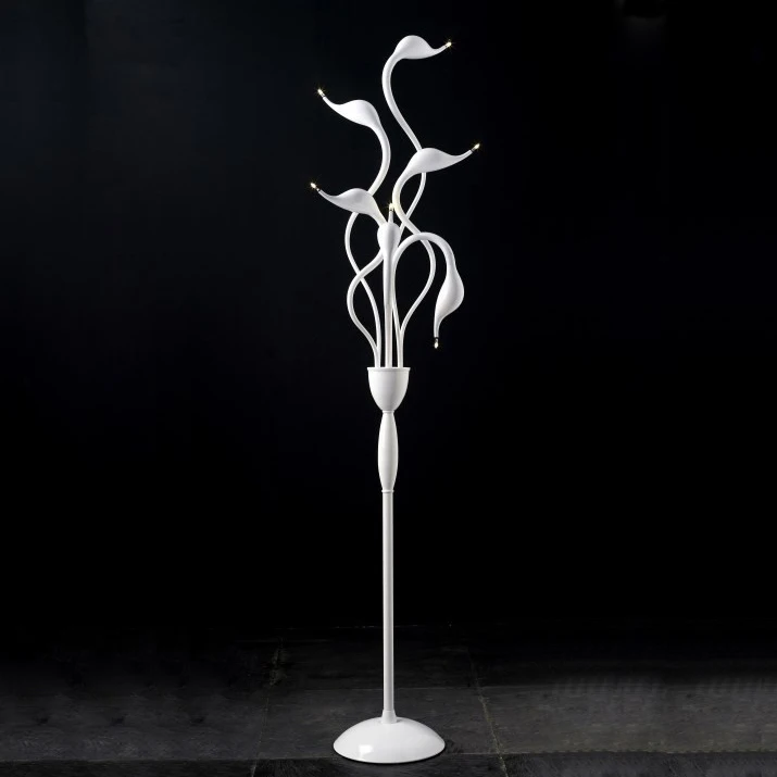 Meta Swan Floor Lamp in Metal by Italy Fabio Fornasier 6 G4 LED Bulbs Light Home Standing Lighting Fixture