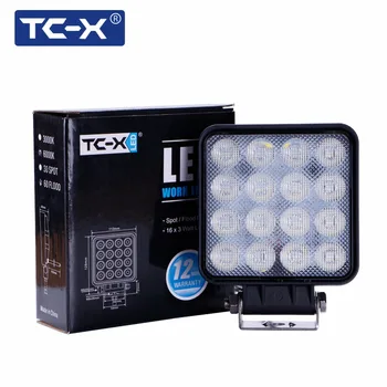 

TC-X LED 48W Work Light Square LED Flood Light Bar 4x4 Offroad Truck Trator SUV DC 12 24V Lampe dropshipping vip LED Work Lamps