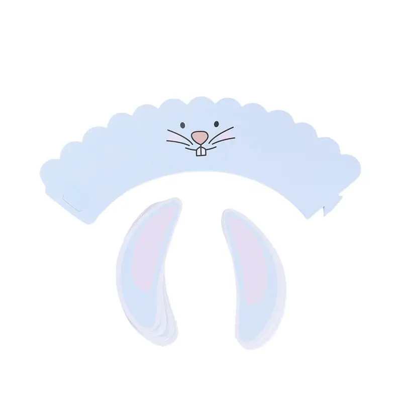 12 шт Банни обертки для кексов по краю торта милый кролик уха торт кекс Toppers пасхальное праздничное украшение набор(Небесно-голубой