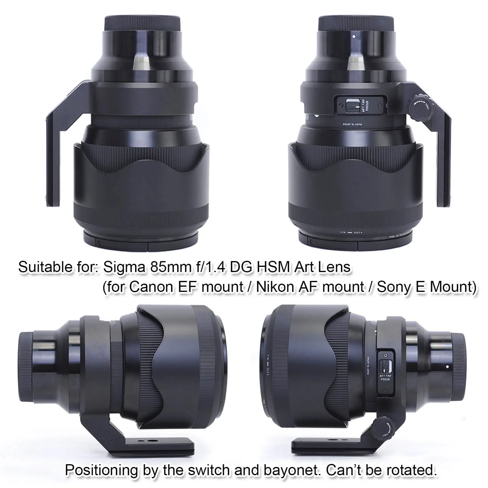 Tripod Mount Ring Lens Collar with Quick Release Plate for Sigma 85mm f/1.4 DG HSM Art Lens (for Canon EF, Nikon AF, Sony E)