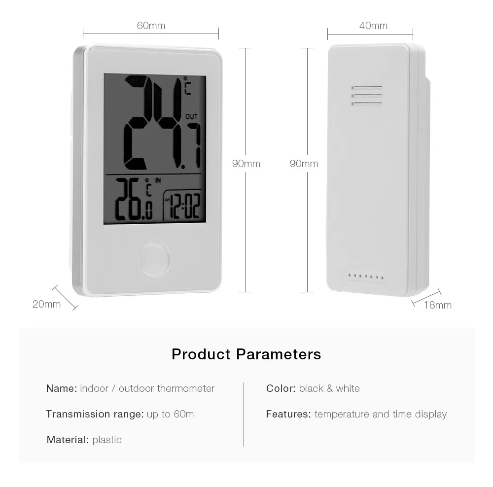 Remote Household Thermometer Precision Wireless LED Display Digital Thermometer Indoor Outdoor  Electronic Digital Table Clocks 14