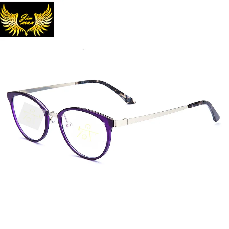 Новые женские качественные ретро круглые стильные прогрессивные tr90 очки для чтения модные кошачьи глаза Мультифокальные очки для пресбиопии для женщин