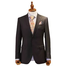 Мужской костюм на заказ, костюм bespoke, темно-серые свадебные костюмы из шерсти для мужчин, приталенный смокинг для жениха