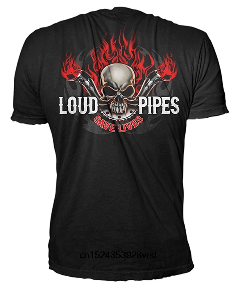 

Funny men t shirt novelty tshirt women Men's Loud Pipes Save Lives Black T-shirt