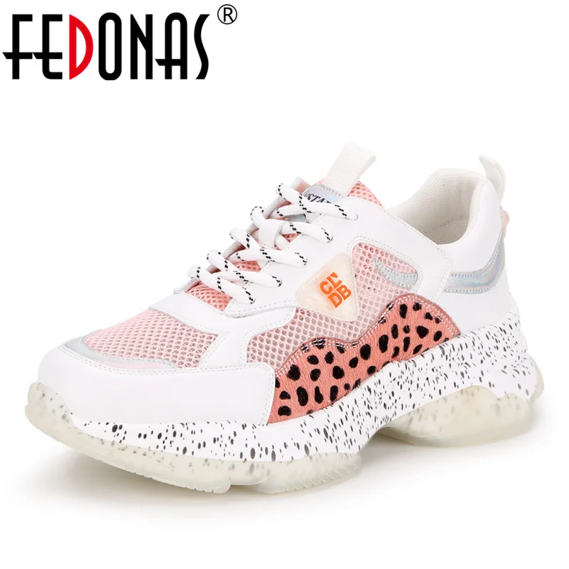 

FEDONAS 2019 New Spring Summer Fashion Women Genuine Leather Shoes Platforms Sneakers Lace Up Sport Shoes Woman Casual Shoes