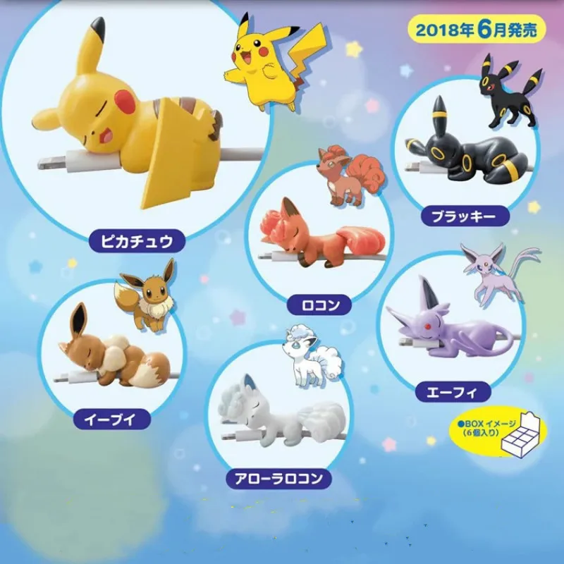

1Pc Mini Cable Bite Pikachu Eevee Meowth Animal Cable Protector For IPhone Android Toys Little Pet Shop Snoelax Toys For Kids