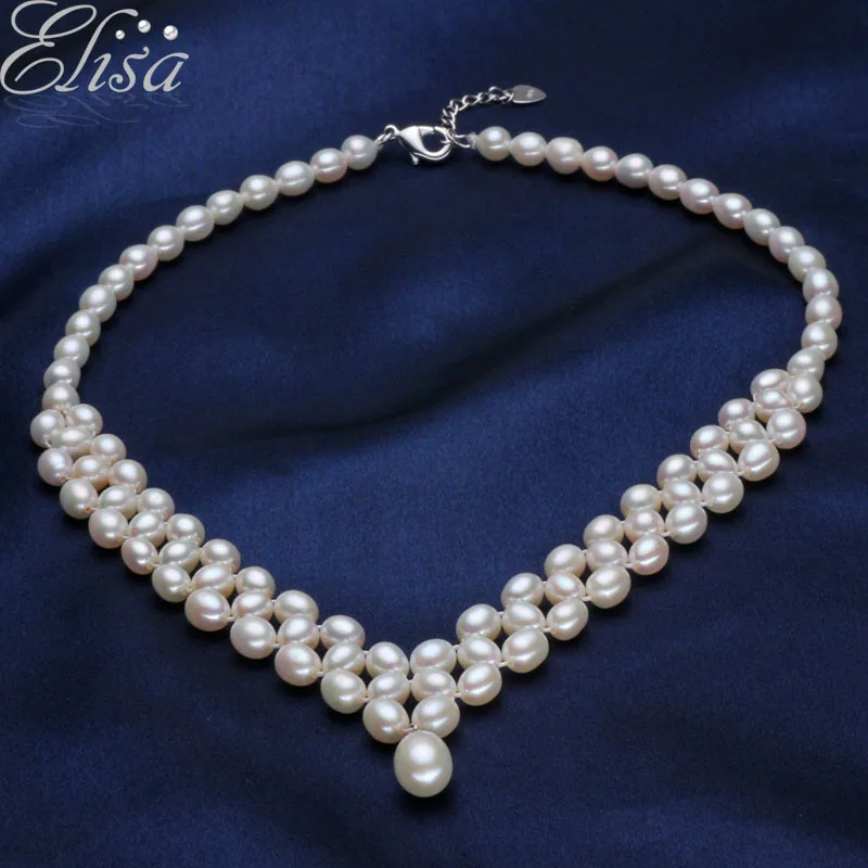Женское Ожерелье из натурального пресноводного жемчуга|girl gift|pendant chokerfreshwater pearl