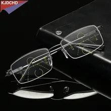 Высокое качество прогрессивные очки для чтения для мужчин и женщин бифокальные линзы считыватель мульти-Фокусное дополнение очки половина рамки Presbyopi