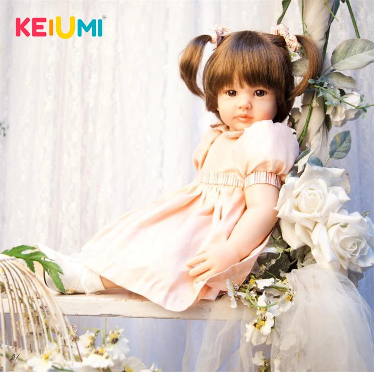 

New Arrival 24'' 60 cm Silicone Soft Reborn Doll Babies Lifelike Fashion Princess Girl Baby Doll For Children's Day Holiday Gift
