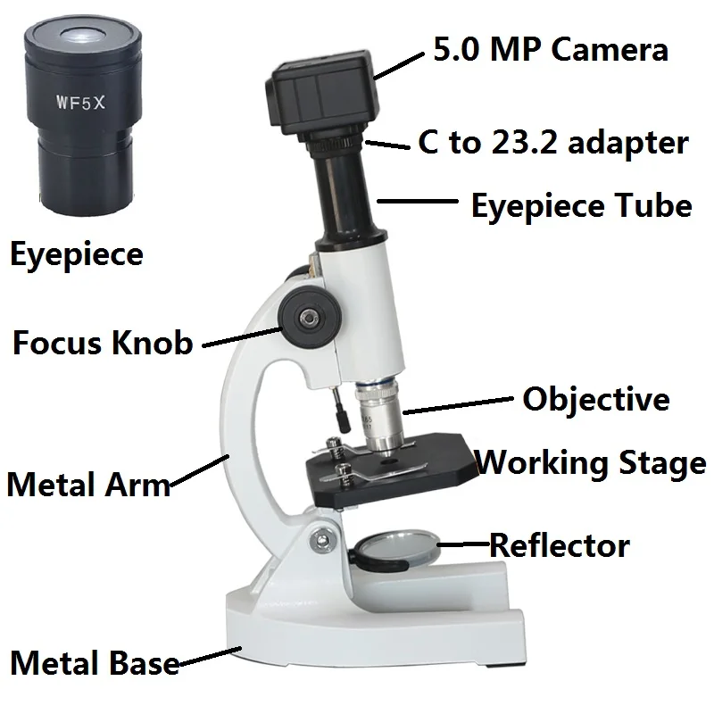 5.0MP USB цифровой микроскоп 200X монокулярный школьный лабораторный Биологический микроскоп студенческий образовательный био-микроскоп для мальчиков и девочек