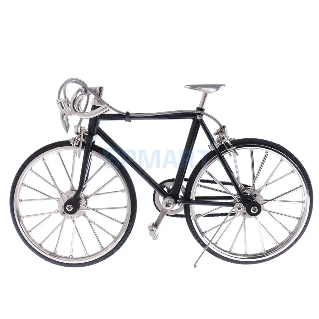 1:10 Scale Dollhouse Miniature Black Metal Diecast Racing Bike Bicycle Model Hobby Collection Gifts