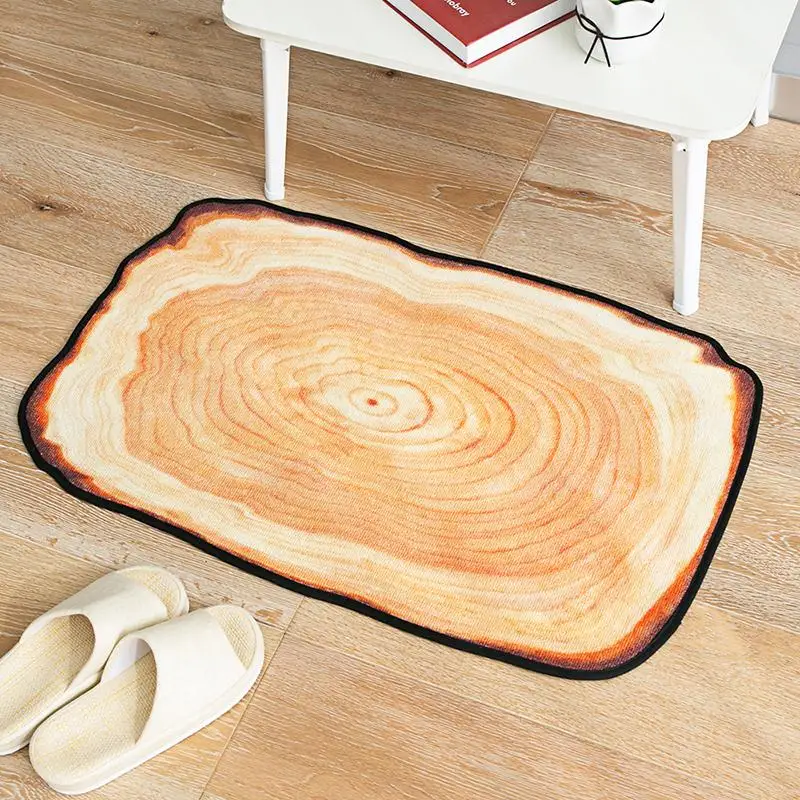 Bedroom Floor Mat Environmental Rectangle Repeatable Skid Resistant Kitchen Sofa Tree Rings | Дом и сад