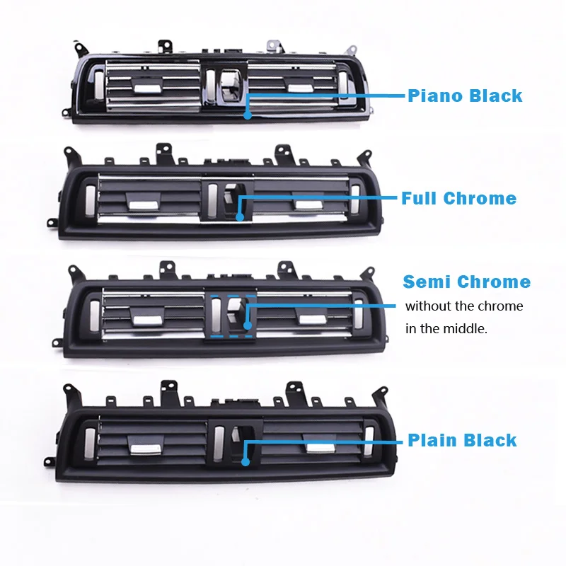 Консоли передней и задней двери полный хром центральный кондиционер вентиляционная решетка для BMW 5 серии F10 F11 F18 520i 523i 525i 528i 535i