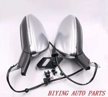 

For VW Golf 7 MK7 VII AUTO folding electric folding mirror GLASSES with Chrome aluminum Satin finish Silver Cover