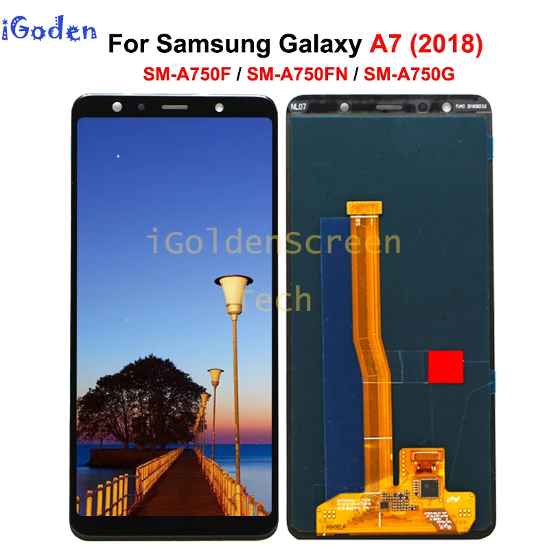 ЖК дисплей с дигитайзером на экран 6 0 дюйма для Samsung Galaxy A7 2018 сенсорный в сборе 100%