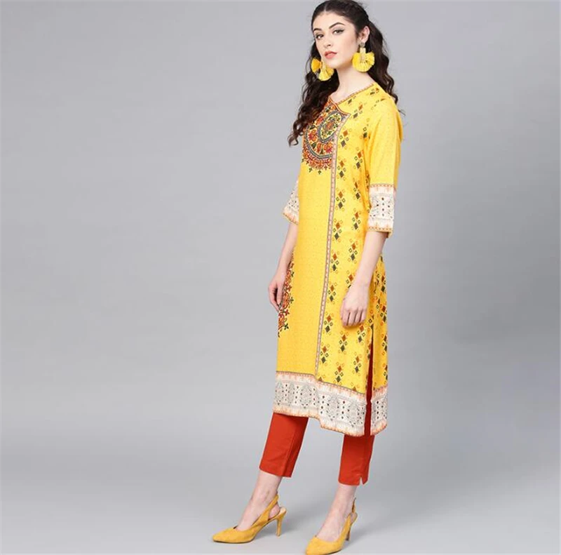 yellow ethnic top