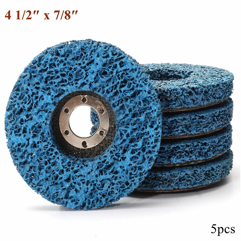 5pcs Abrasive Tools 110mm Poly Strip Wheels Paint Rust Removal Clean