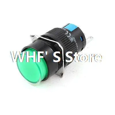 

DC 24V Green Lamp SPST OFF-(ON) Round Momentary Push Button Switch