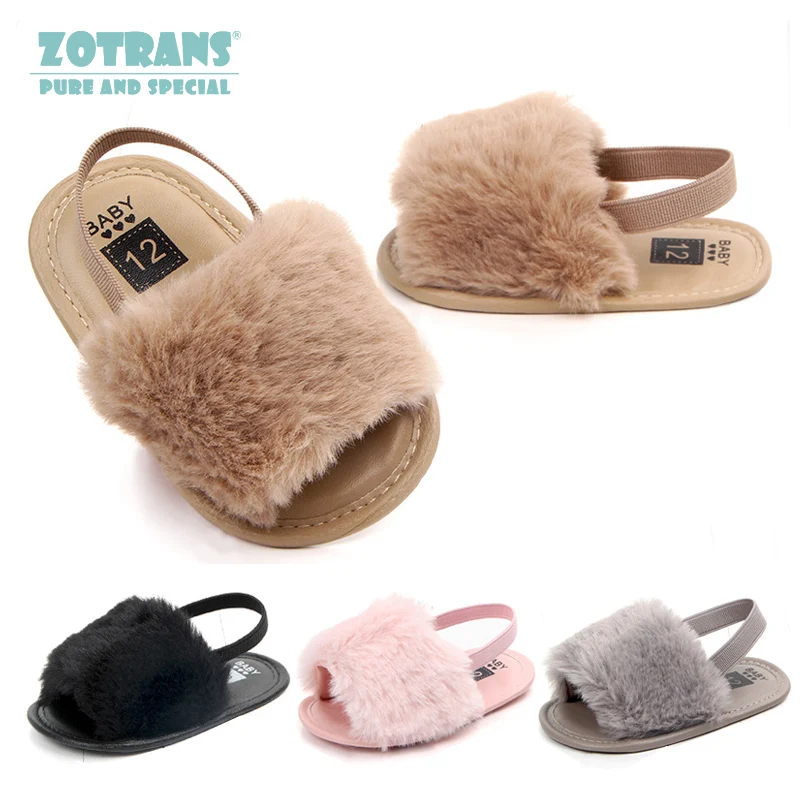 

Baby Girls Toddler Slippers Sweet Autumn Shoes Boys First Walk Newborn Infant Anti-Slip Slipper Flock Soft Sandals Casual