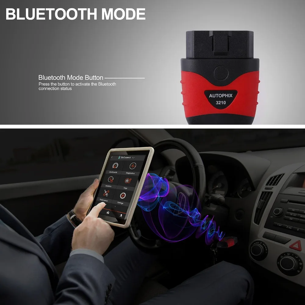 Autophix 3210 OBD2 диагностический сканер и HUD бортовой компьютер 2 в 1 через Bluetooth