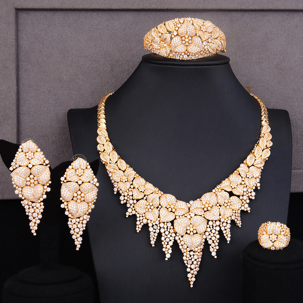 

SisCathy Luxury Cubic Zirconia Jewelry Sets 2019 Nigerian Choker Earrings Fashion Dubai Wedding Bridal Jewelry sets For Women