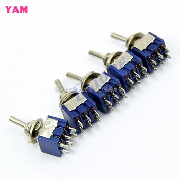 

5Pcs/lot 6-Pin DPDT ON-ON Mini Toggle Switch 6A 125VAC Mini Switches Drop Ship