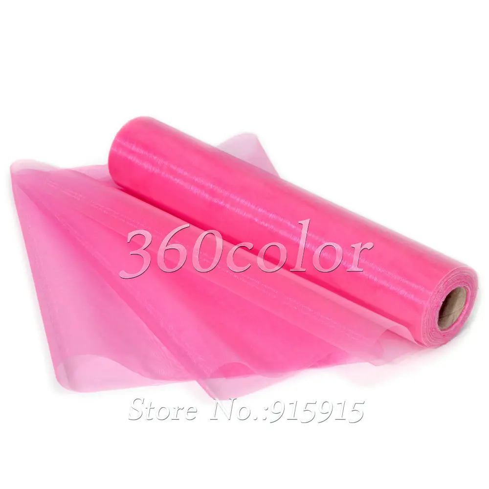 Fuchsia Sheer Organza Roll 25Meters x 29cm Wedding party Decoration Chair Bow Sash Table Runner Swag | Дом и сад