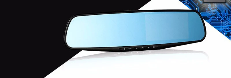 4,3 дюймов Автомобильный видеорегистратор Full HD 1080P видеорегистратор авто зеркало заднего вида цифровой видеорегистратор двойной объектив регистрационная видеокамера видеорегистратор