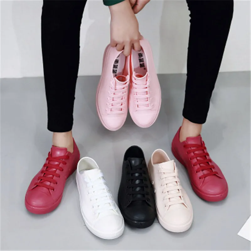 Botas de lluvia impermeables para mujer, zapatos informales de goma, PVC,  para primavera y verano, 36 40, 2019| | - AliExpress