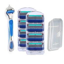 12 piunids Универсальный нержавеющая сталь 5-ти слойной руководство лезвие бритвы Для мужчин по эксплуатации электрическая бритва Скрытая лезвие бритвы